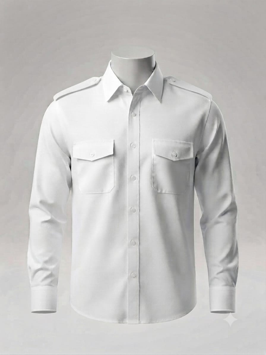 CAMISA BLANCA HOMBRE MANGA LARGA C/CHARRETERA