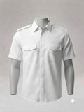 CAMISA BLANCA HOMBRE MANGA CORTA C/CHARRETERA