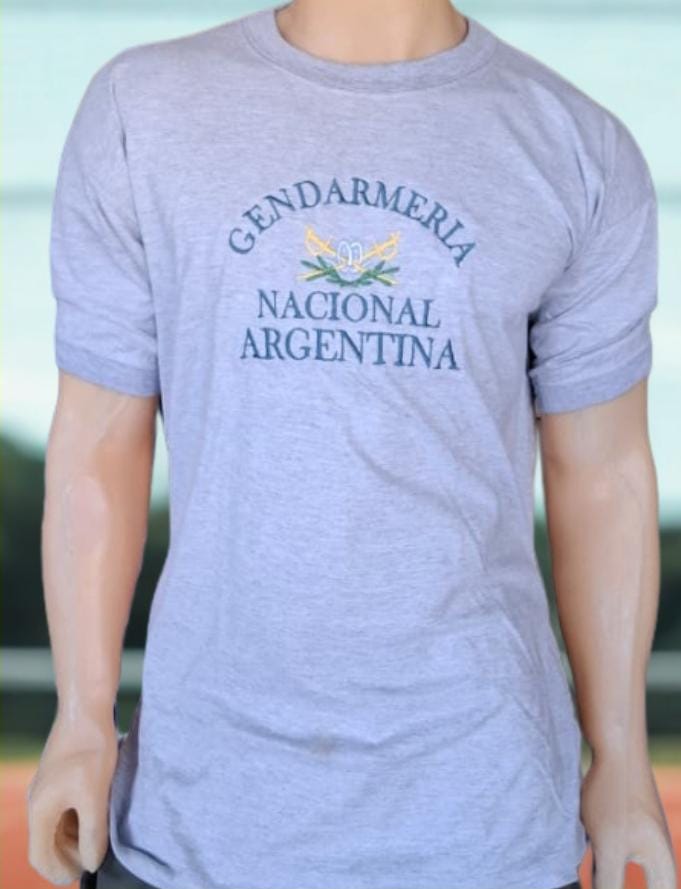 REMERA GRIS ALGODON PEINADO CON LOGO