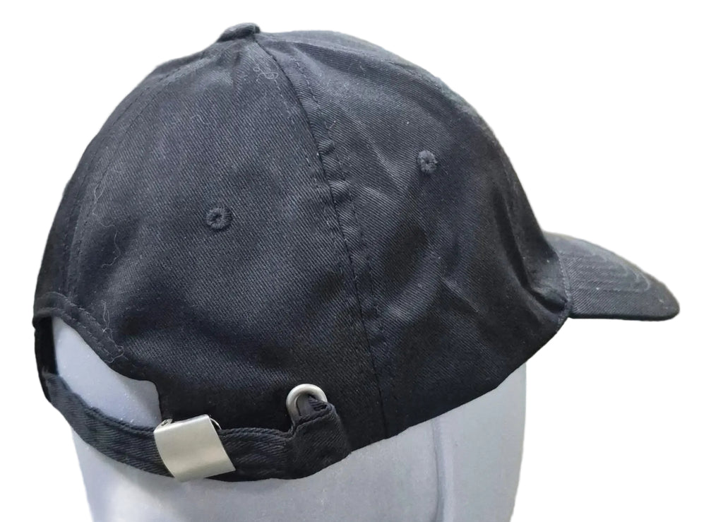 GORRA NEGRA LISA C/HEBILLA METALICA