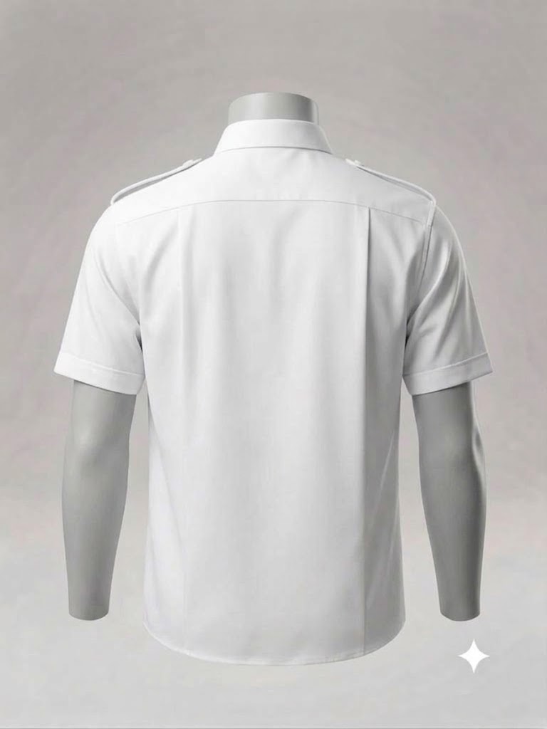 CAMISA BLANCA HOMBRE MANGA CORTA C/CHARRETERA